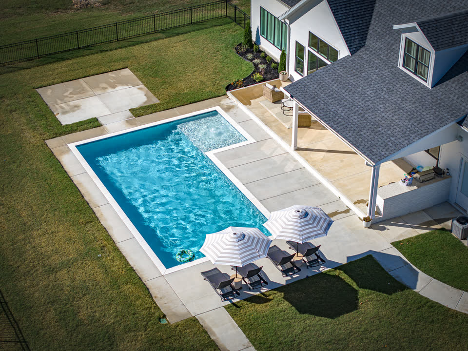 Resort style custom pool and decking in Fort Smith, Arkansas
