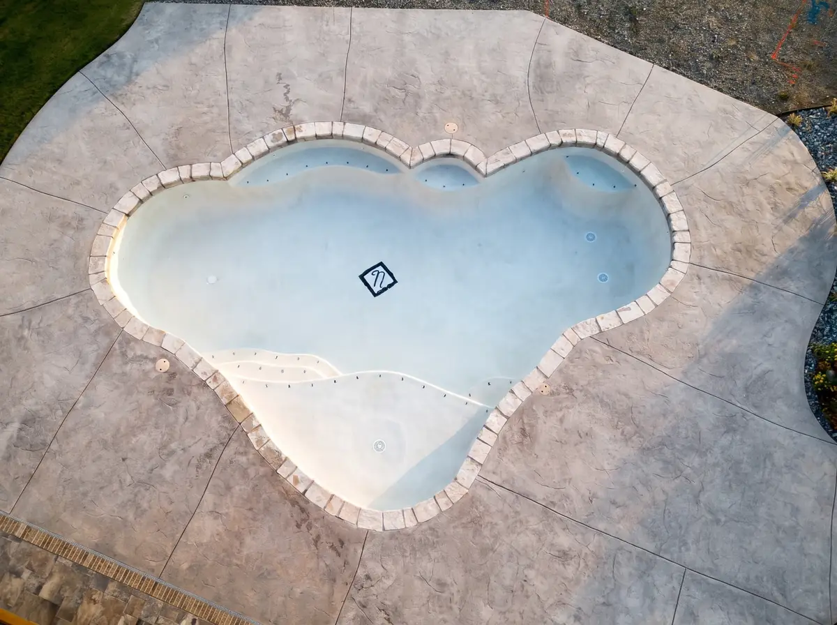 Visualization of the plastered pool before it is filled